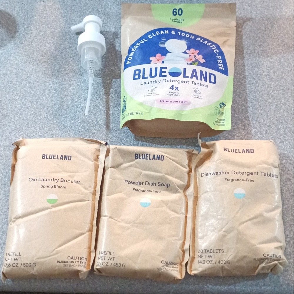Blueland Laundry & Dish Detergent Tablets Oxi Booster Powder Dish Soap Lot 60ct